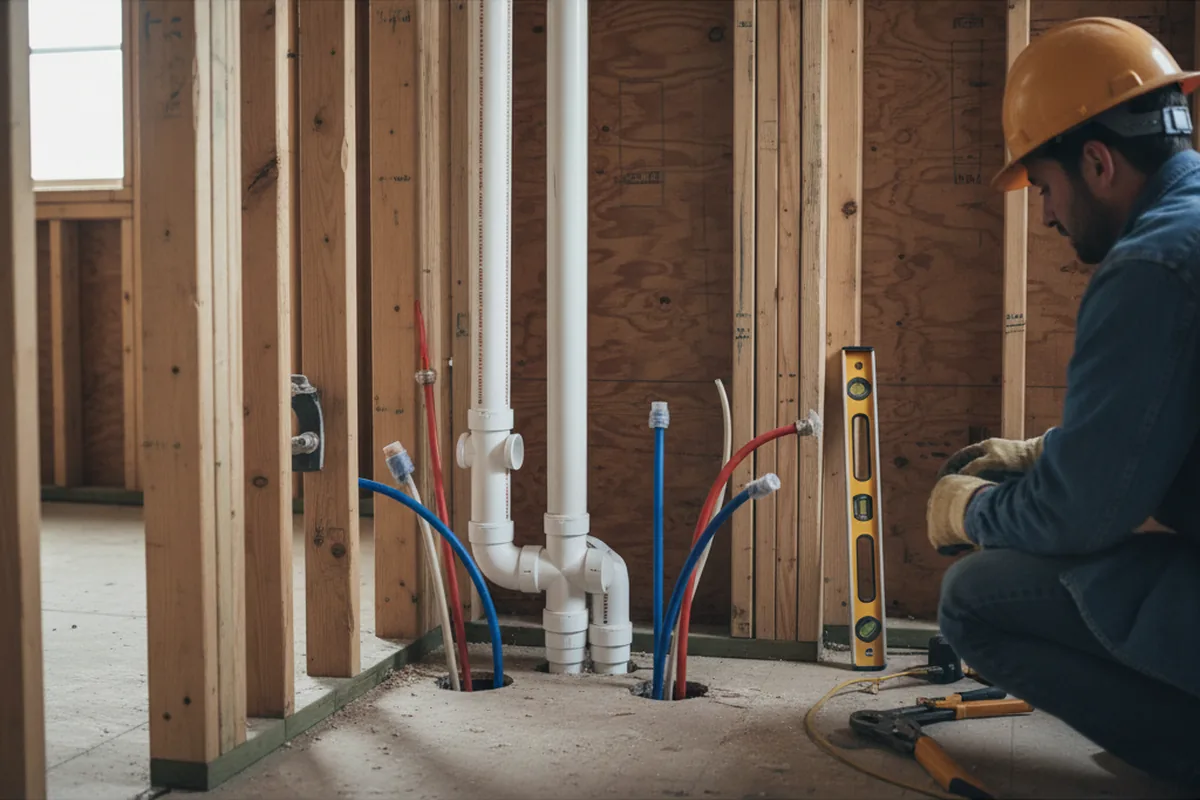Drain and supply rough-in during Drain Cleaning in Bruce